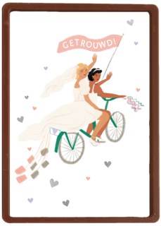 Pas getrouwd vrouwelijk bruidspaar