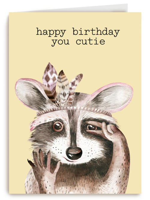 verjaardag kaart hip happy birthday to you cutie wasbeer