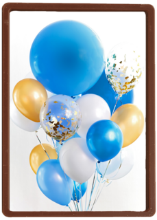 van harte met deze blauwe ballonnen