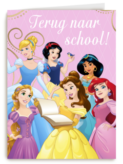 Back to school kaart Disney prinsessen