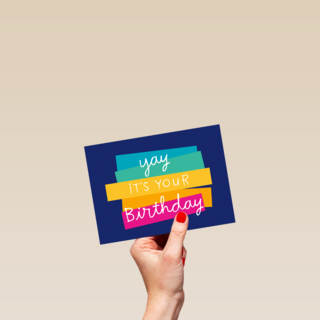 verjaardag kaart stijlvol yay it is your birthday