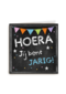 schoolbord met feestslinger