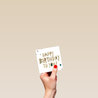 monmon kaart met de simpele boodschap happy birthday to you