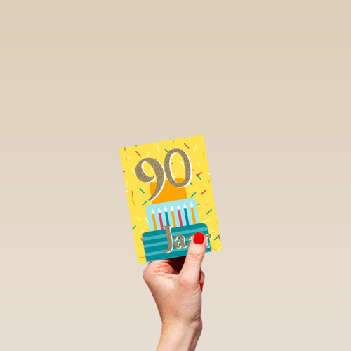 verjaardagskaart 90 jaar met cadeautjes