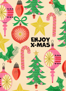 Kerstkaart enjoy xmas zuurstokken