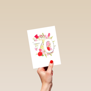 Verjaardagskaart 70 jaar bloemen