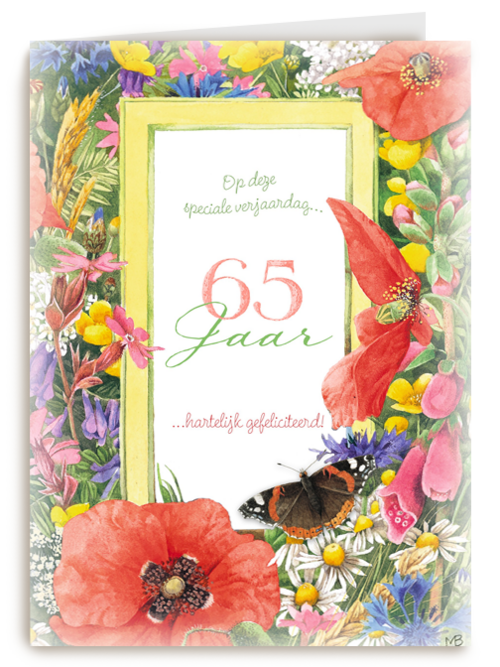 vijfenzestig jaar met bloemen