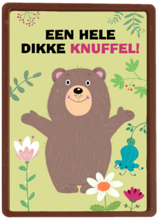Sterktekaart Beer met een hele dikke knuffel