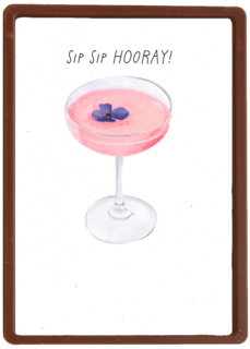 Verjaardagskaart cocktail sip sip hooray