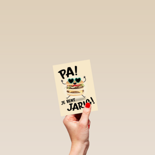 verjaardagskaart met hamburger voor pa