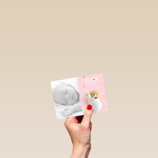 fotokaart baby forever friends roze
