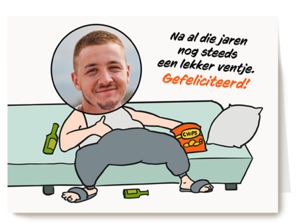 Verjaardagskaart foto man grappig