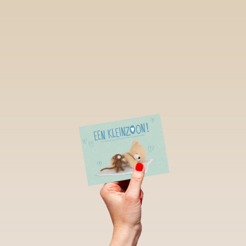Een knuffelaapje voor jullie kleinzoon