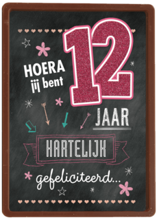 verjaardag leeftijden krijtbord 12