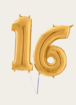 Cijferballon 16 Jaar Goud XL
