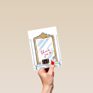 Bedankt kaart spiegel met lippenstift