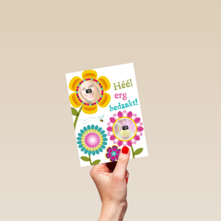 fotokaart bloemen heel erg bedankt