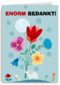 Bedanktkaart met bloemen illustratie
