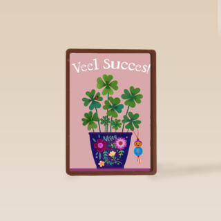 Succes kaart klavertjes vier plant