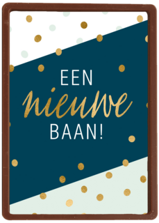 nieuwe baan kaart confetti gouden tekst