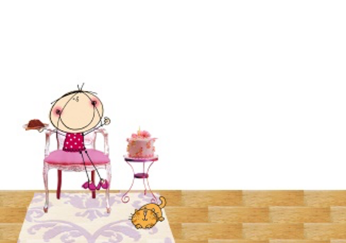 tekening prinses met kat