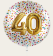 Ballon 40 jaar Confetti Goud 