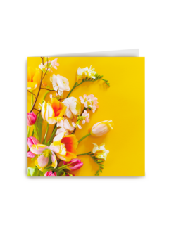 Blanco kaart geel bloemen