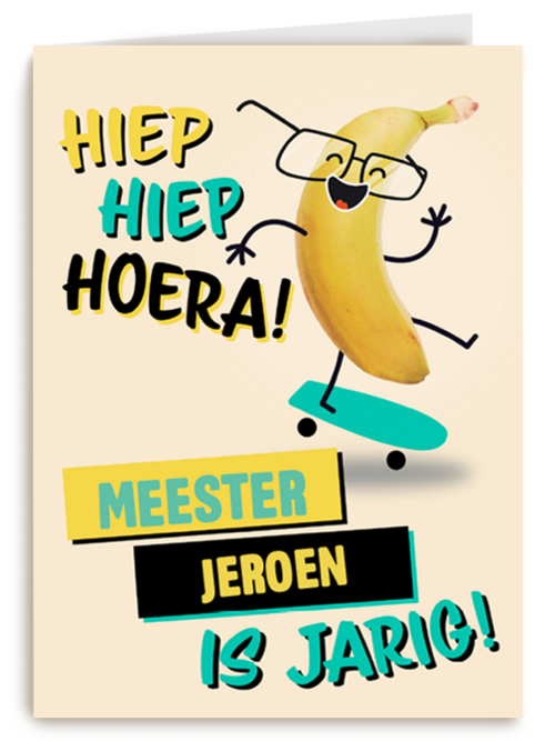 een felicitatie van een skateboard banaan