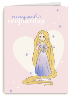 prinses kaart disney magische verjaardag rapunzel