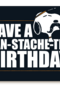 Verjaardagskaart man Snoopy fan stache tic birthday