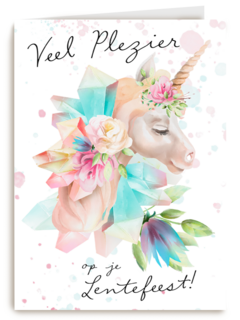Veel plezier op je lentefeest unicorn