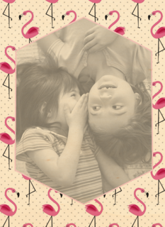 fotokaart staand flamingo blanco