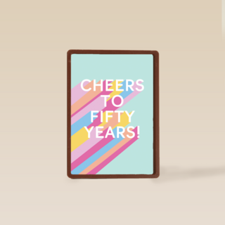 Verjaardagskaart vrouw cheers to fifty years 50