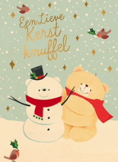 kerstkaart forever friends een lieve kerst knuffel