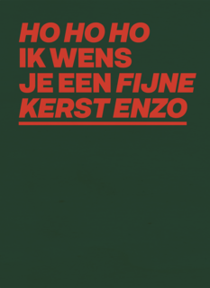 kerstkaart hohoho ik wens je fijne kerst enzo