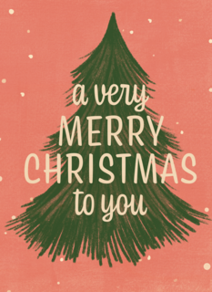 Kerstkaart kerstboom a very merry Christmas to you