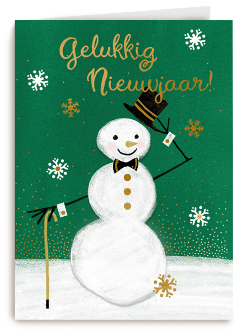 Gelukkig nieuwjaar sneeuwman