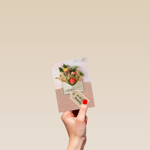 Moederdagkaart envelop met bloemen