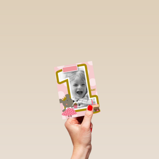 fotokaart kids meisje jarig