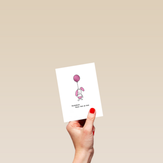 Geboortefelicitatie kiekeboe konijn roze