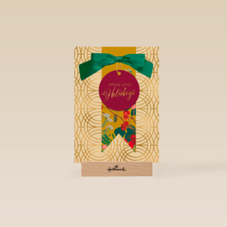 Kerstkaart happy holidays strik