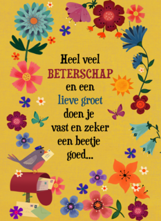 Veel beterschap en een lieve groet kaart