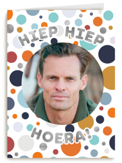 Hiep Hiep Hoera fotokaart man