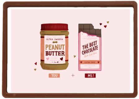 Liefde kaart peanut butter and chocolate