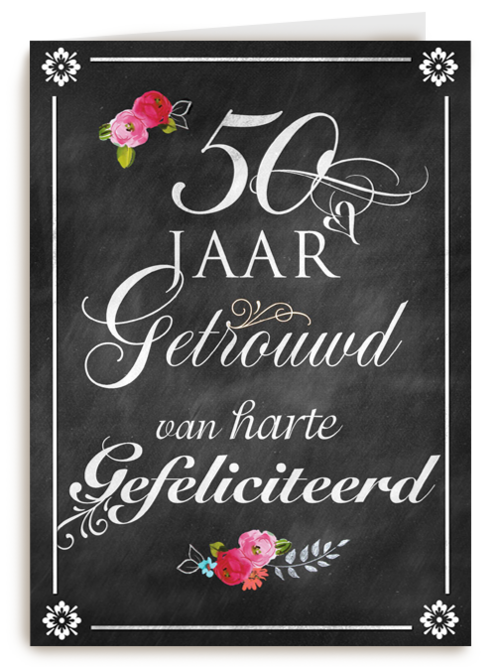 schoolbord vijftig jaar getrouwd
