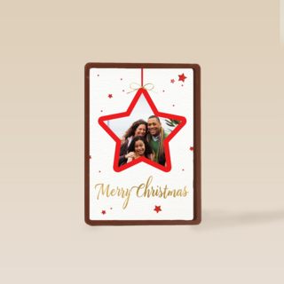 kerstkaart fotokaart rode kerstster