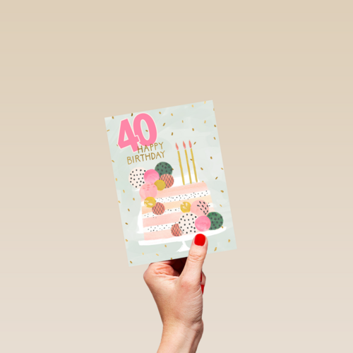 40 happy birthday met taart