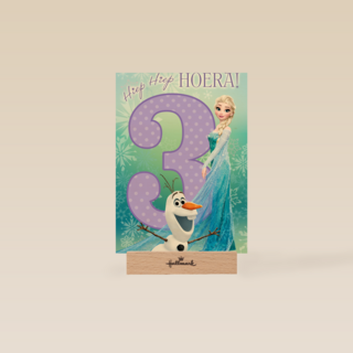 verjaardag kaart frozen 3 drie hiep hiep hoera elsa olaf