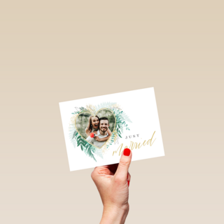 Trouwen fotokader met hart just married