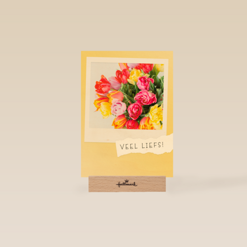 lente kaart boeket bloemen veel liefs